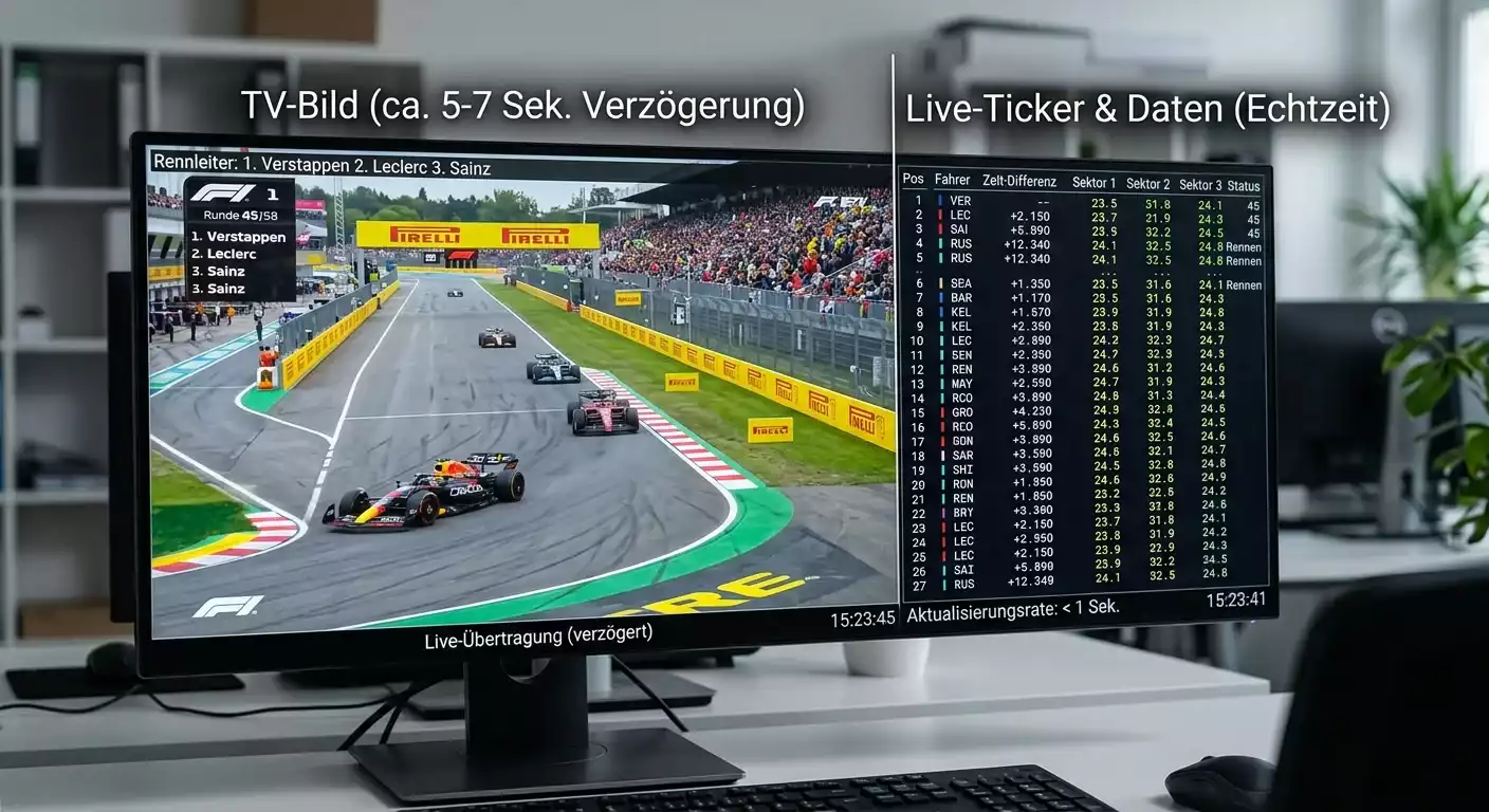 TV-Stream vs. Live-Ticker bei Formel-1-Live-Wetten: Latenzvergleich und Informationsvorsprung pro Ereignistyp