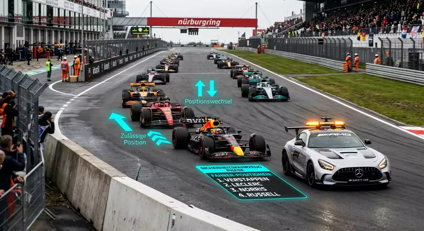Safety Car Einsatz auf der Formel 1 Strecke und Auswirkung auf Live-Wettquoten des Führenden