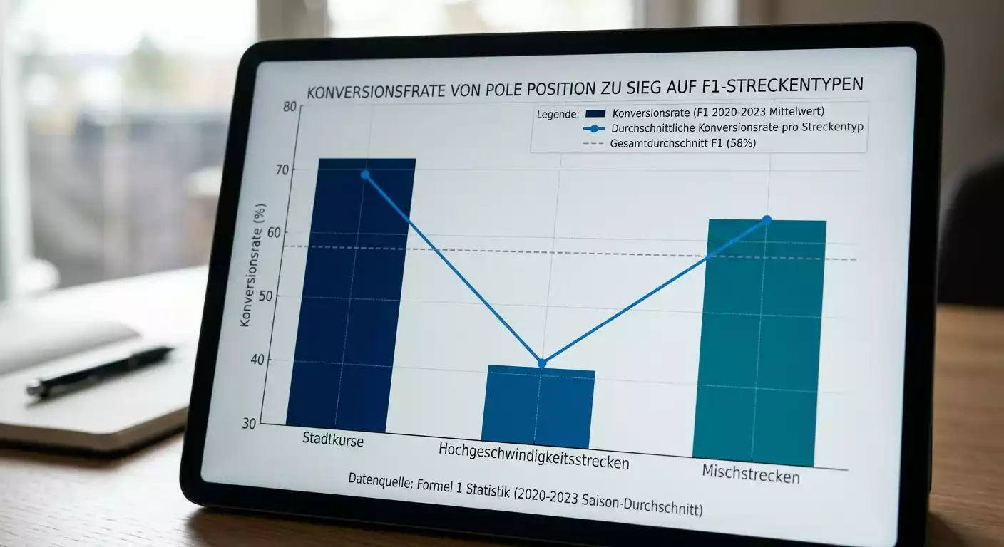 Pole Position Konversionsrate Formel 1 nach Streckentyp: Stadtkurse vs. Hochgeschwindigkeitsstrecken