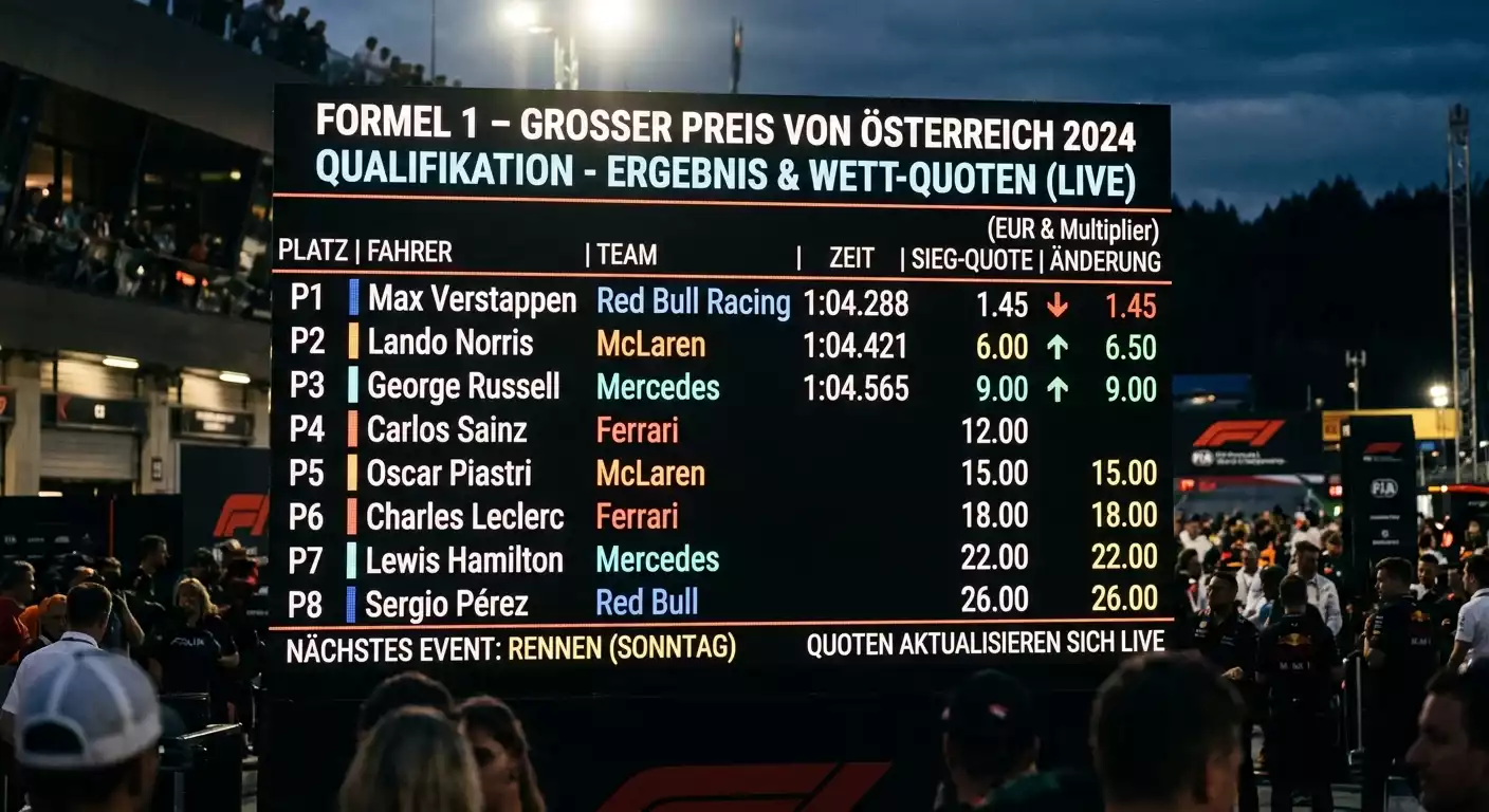 Post-Qualifying Wettquoten bei der Formel 1: Value-Fenster nach Q3 vor dem Rennstart am Sonntag