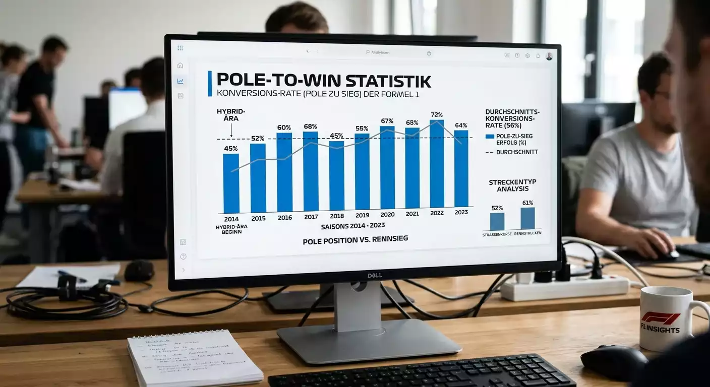 Statistische Auswertung der Pole-Position-Konversionsrate für Rennsiege in der Formel-1-Hybrid-Ära