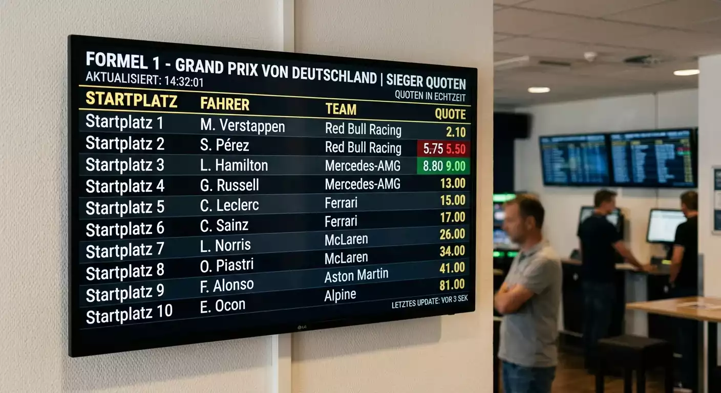 Wettquoten nach Startplatz bei der Formel 1: Quotenbewegung nach dem Qualifying-Ergebnis