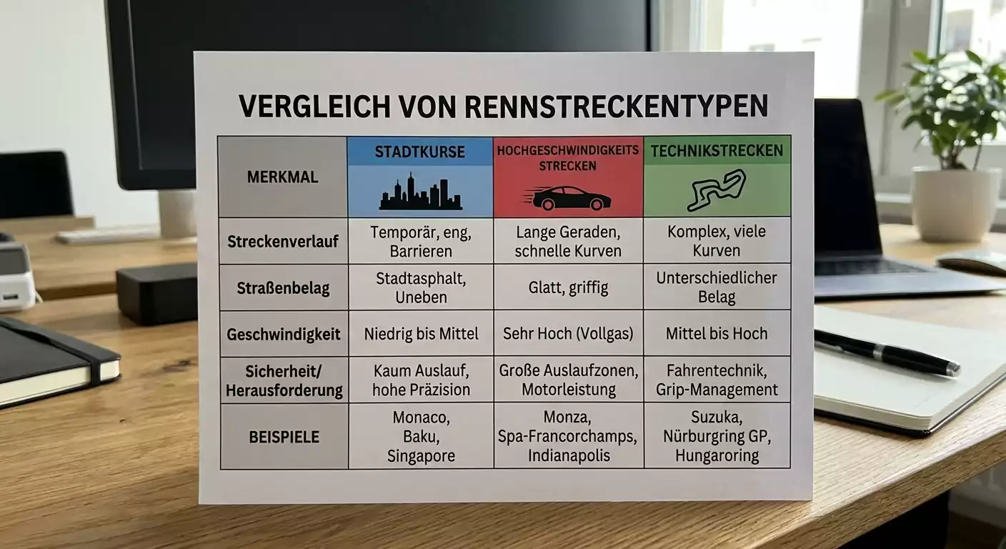 Klassifikation der Formel-1-Strecken für Wetter — Stadtkurse, Hochgeschwindigkeitsstrecken und ihre Wettrelevanz