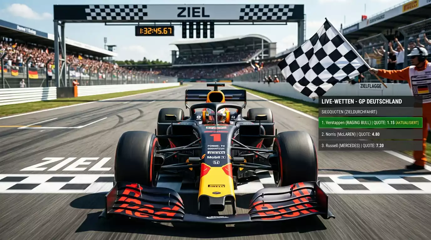 Formel 1 Siegwette — Rennsieger-Markt mit Live-Quoten und Quotenbewegungen beim Grand Prix