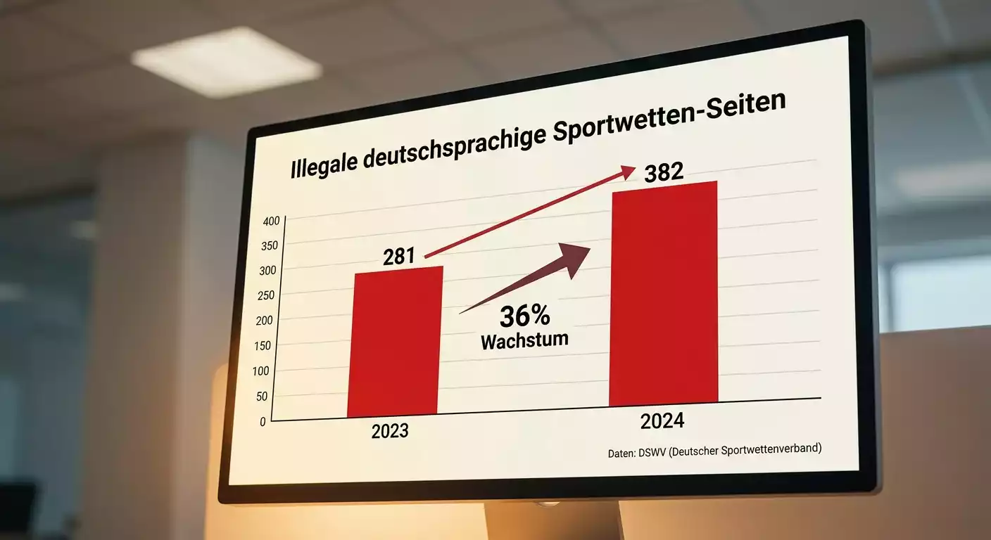 382 illegale Sportwetten-Seiten Deutschland 2024 — Wachstum des Schwarzmarkts nach DSWV-Angaben