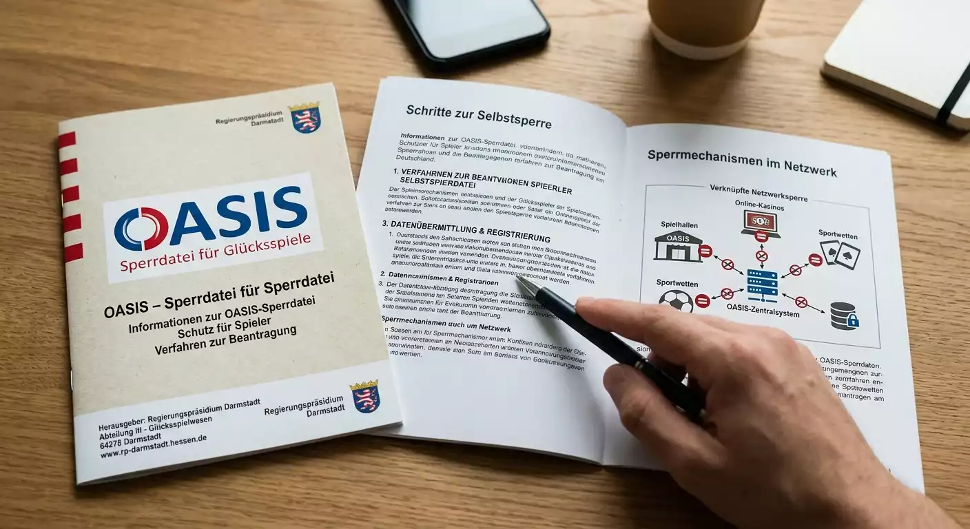 OASIS Sperrdatei für Sportwetten — bundesweite Spielersperre und Selbstsperre beim Regierungspräsidium Darmstadt