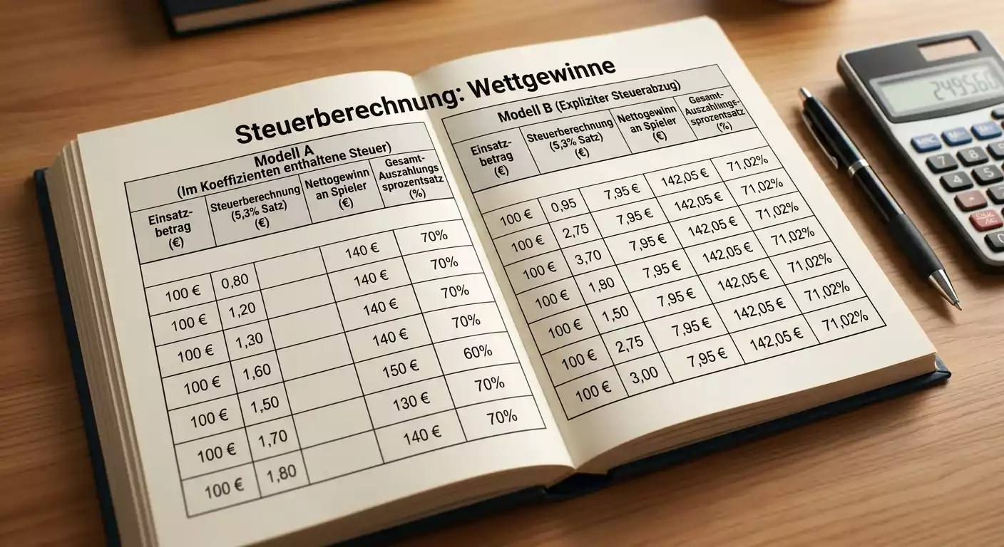 Abrechnungsmodelle der Sportwettenanbieter in Deutschland für die 5,3 Prozent Wettsteuer im Vergleich