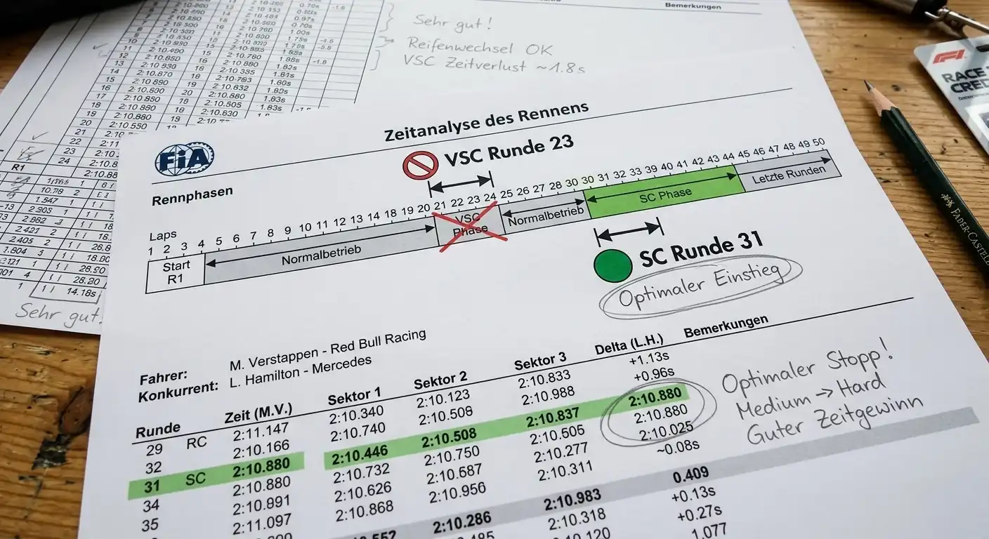 Einstiegszeitpunkt bei VSC und Safety Car Wetten Formel 1 — optimale Wettmomente nach Neutralisation