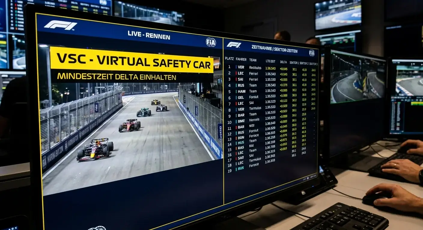 Virtual Safety Car Definition Formel 1 — FIA-Regelung, Einführung 2015 und Unterschied zum physischen SC